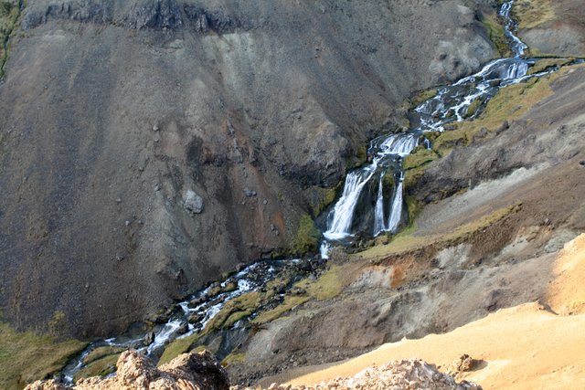 Djúpagilsfossar waterfalls. 